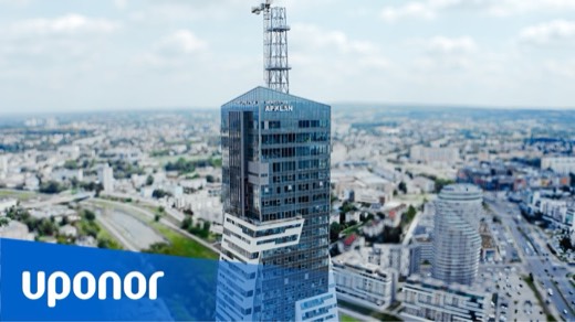 Still from the film: The tallest residential building in Poland – Uponor