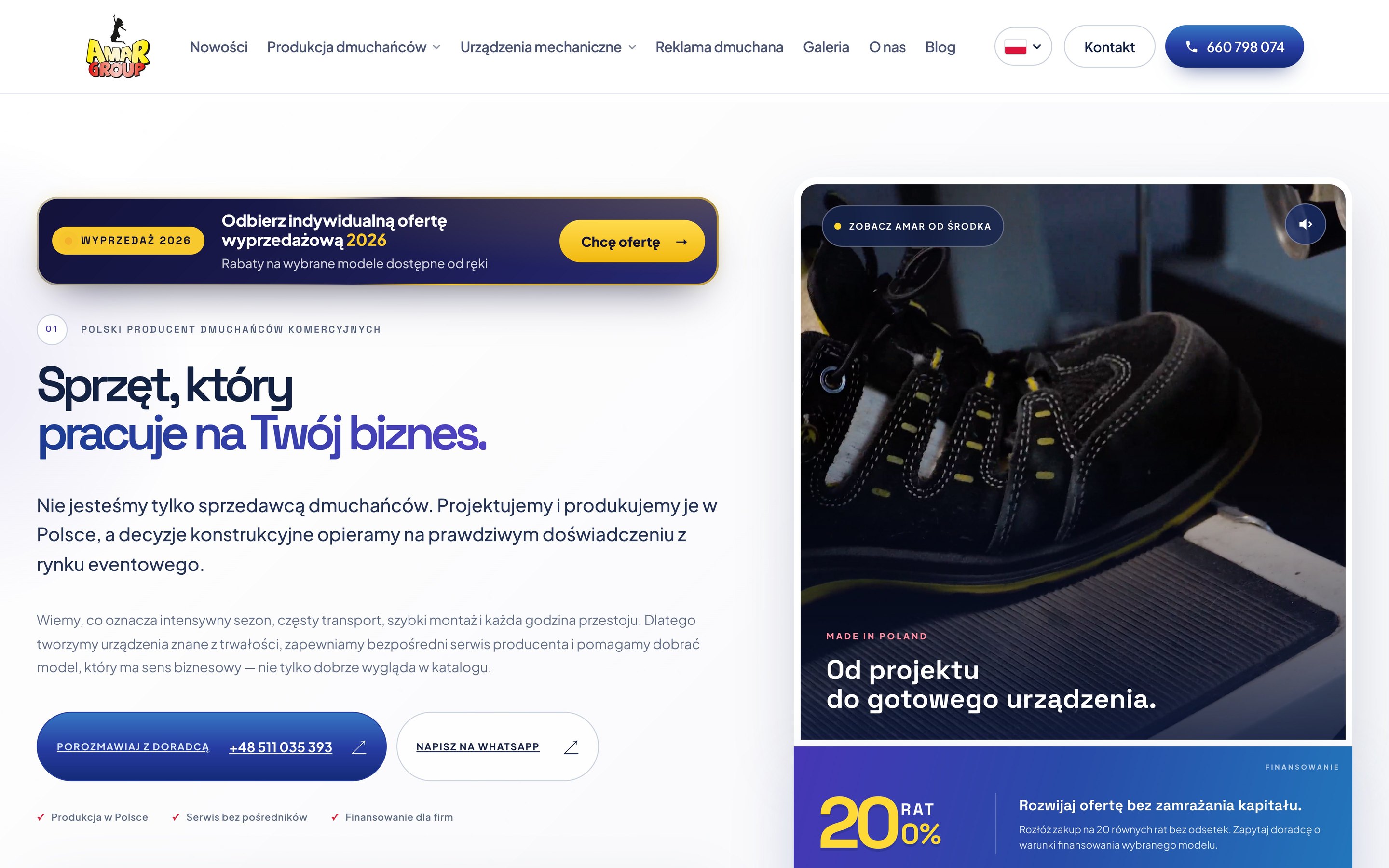 amar-group.eu – strona internetowa zrealizowana przez infoBrand